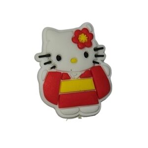 4/$8 Hello Kitty Red and White Hair Crocs Shoe Charm